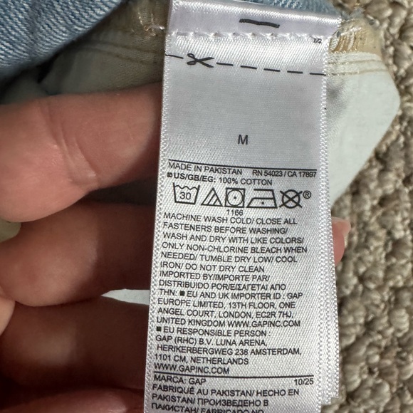 GAP Denim NWT Women's Light Blue high rise Wide Leg Pull on draw string SZ M - Picture 7 of 7